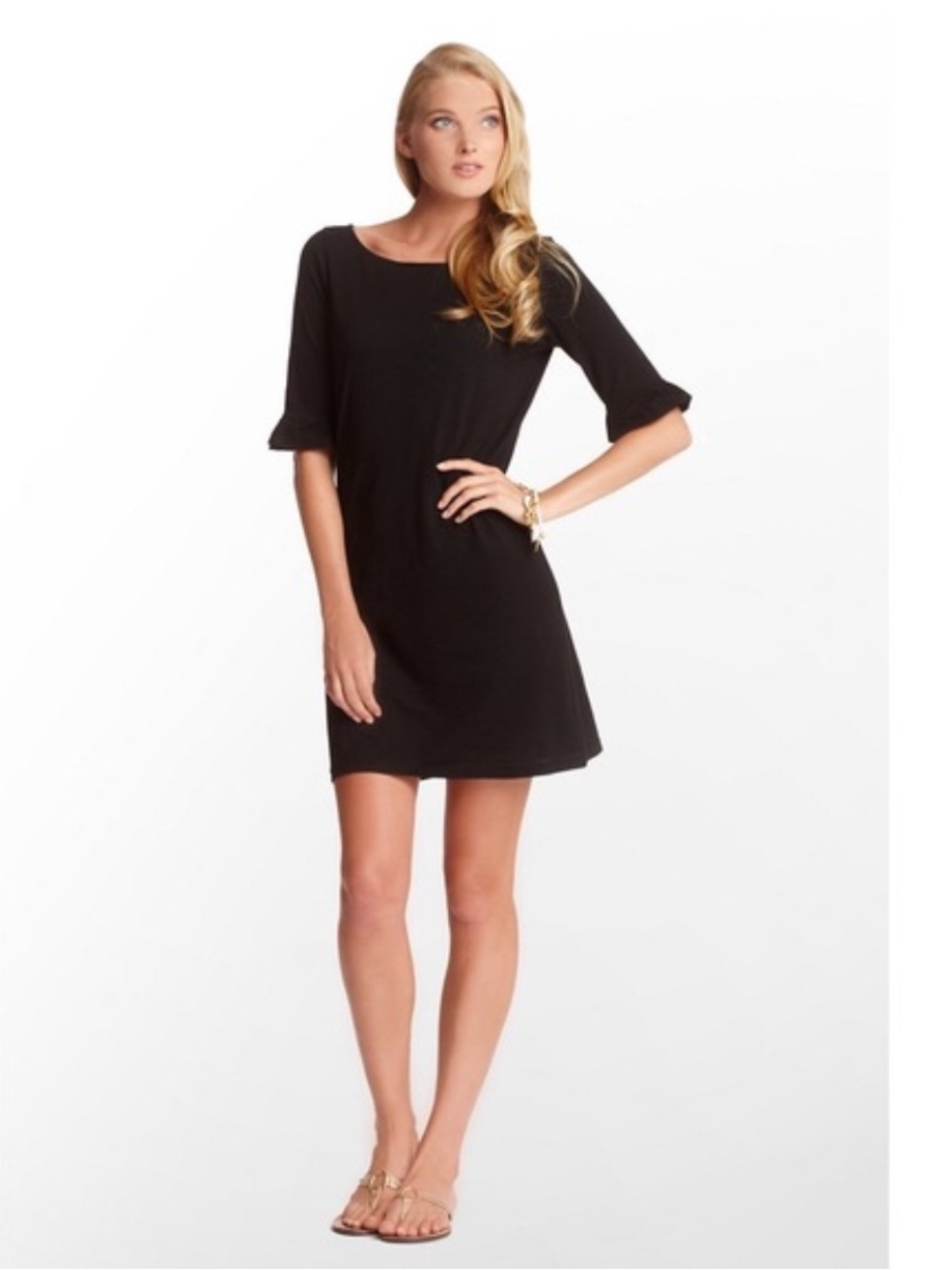 Lilly Pulitzer Ruffle Sleeve Somerset Dress in Black